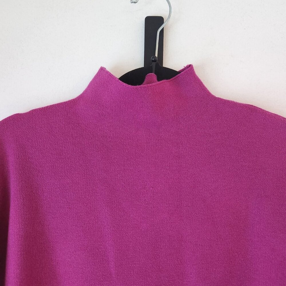NWT Tahari Maroon Purple Mock Neck Sweater Jeweled Cuffs Women's S - Picture 3 of 9